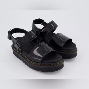 Dr. Martens Women's Patent  Leather Platform Open Toe Sandals Strappy Black US 7